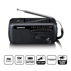 LENCO Lenco radio d'urgence portable à remontoir, lampe de poche et banque d' *