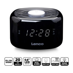 LENCO Lenco Radio-réveil FM avec veilleuse Noir *