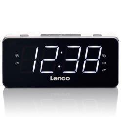 LENCO Lenco PLL FM Alarm Clock Radio large and clear 1.8' LED display White *