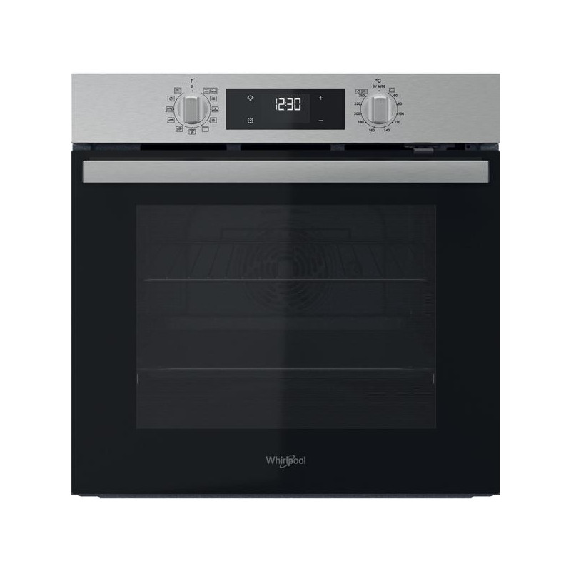 WHIRLPOOL Four multifonction, pyrolyse + hydrolyse, inox, grande cavité 71 L, cha *