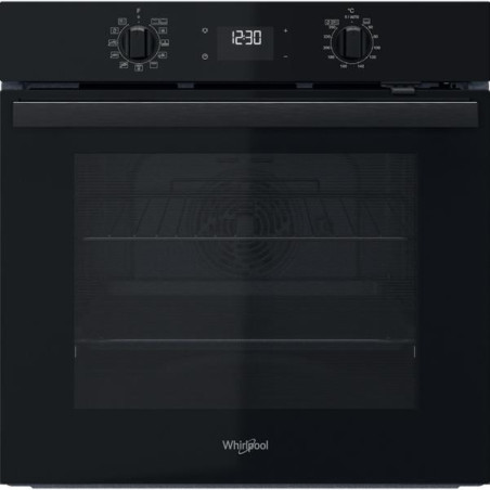 WHIRLPOOL Four multifonction, pyrolyse, black, 71 L, chaleur pulsée, rail télesco *