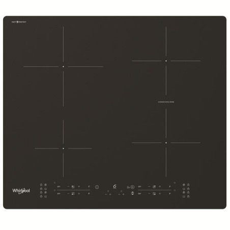 WHIRLPOOL Table induction, noir, 60cm, MattProtect, 4 zones dont 1 zone bridge, 4 *