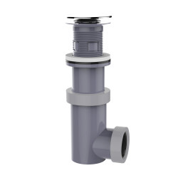 SIPHONETTE lavabo digiclic clapet inox,corps gris,H. réglable,sortie Ø32 ou 40