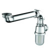 Tubulure gain d'espace lavabo métallisée et siphon ABS chromé, sortie Ø32 mm