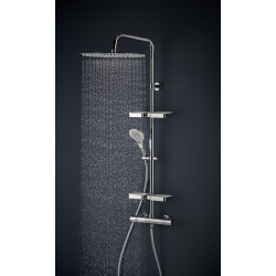 Combiné de douche OPIUM 400, robinetterie thermostatique, tablettes