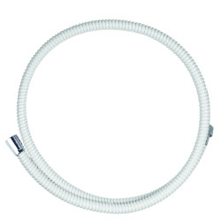 Flexible de douche PVC 1,50 m blanc, anti-pincement, résistance traction 50 kg