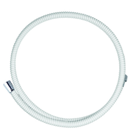 Flexible de douche PVC 1,50 m blanc, anti-pincement, résistance traction 50 kg
