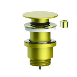 Bonde universelle lavabo digiclic ou fixe , laiton or mat, serrage 10 à 80 mm