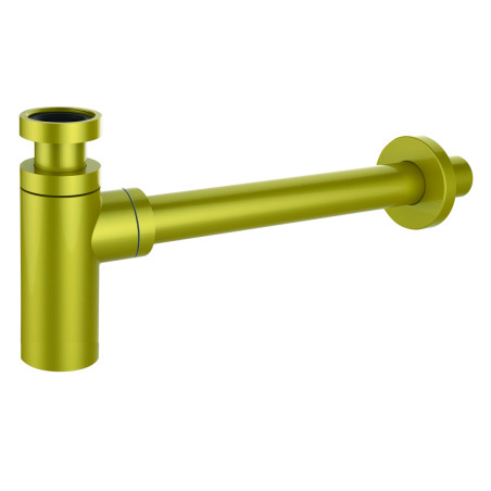 Siphon lavabo laiton or mat, réglable 50/120mm, sortie murale 300mm Ø32mm