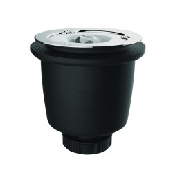 Bonde douche Ø90, sans capot, sortie verticale, débit 50L/mn, corps 70% PCR