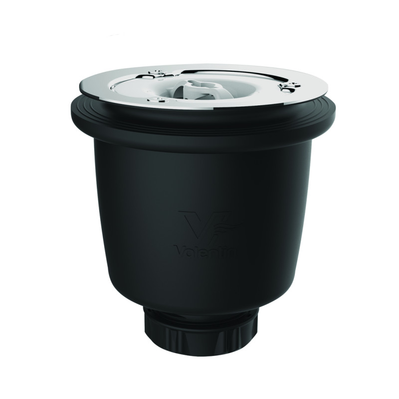 Bonde douche Ø90, sans capot, sortie verticale, débit 50L/mn, corps 70% PCR