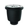 Bonde douche Ø90, sans capot, sortie verticale, débit 50L/mn, corps 70% PCR