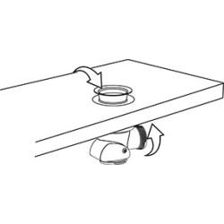 Vidage bain à câble 650mm, volant et clapet sertis or mat, cuvette plastique,NF