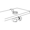 Vidage bain à câble 650mm, volant et clapet sertis or mat, cuvette plastique,NF