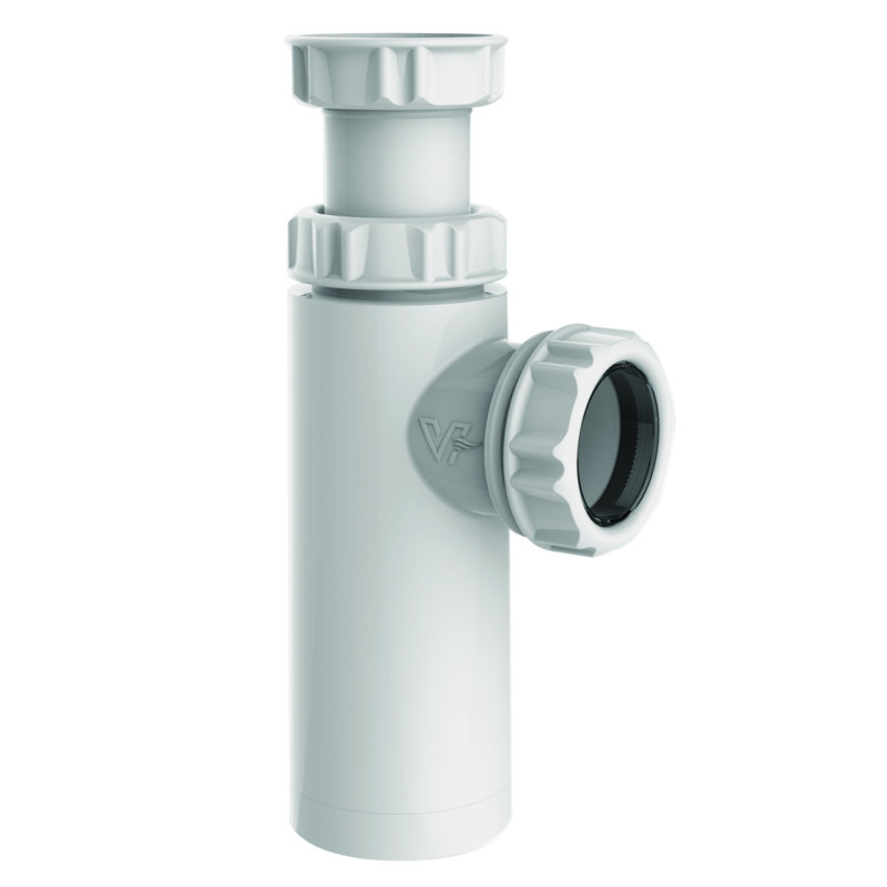 Siphon lavabo NF design réglable 56/106mm, sortie Ø32mm,corps 100% PCR