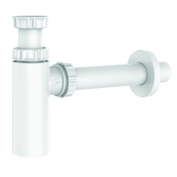 Siphon lavabo NF design,EPURE réglable 56/106mm,sortie murale Ø32,corps 100% PCR