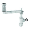 Équipement lavabo TBXP, extra-plat,clapet serti inox,diamètre 32/40, corps 100% PCR