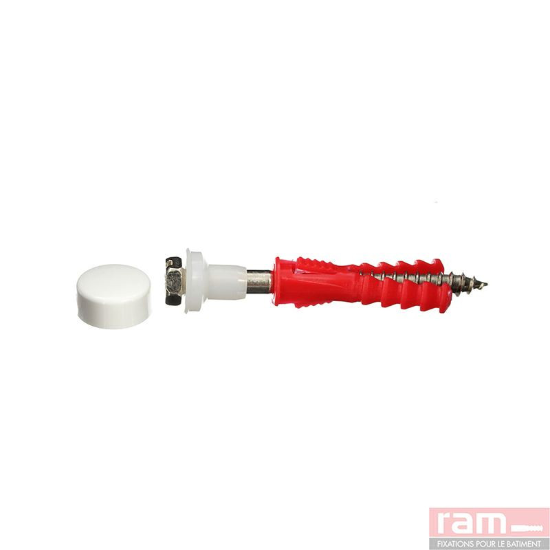 Fixation WC TH cab blanc INOX