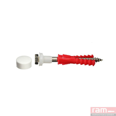 Fixation WC TH cab blanc INOX