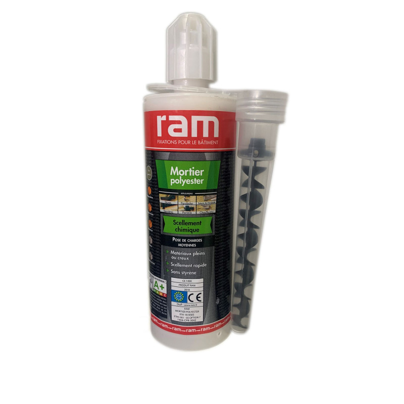 Fixation chimiq polyester 165ml+ canule