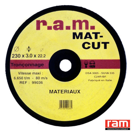 Disque tronçonnage matériaux MAT-CUT 115