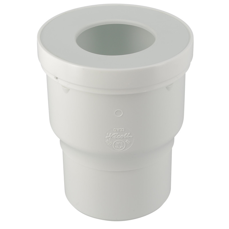 Pipe de WC sortie droite, sortie femelle, Ø 100, Ø DM mini 85, Ø DM maxi 107