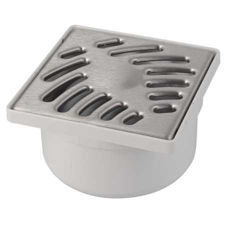Siphonnette sortie verticale avec grille inox carrée 10x10 mm