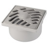 Siphonnette sortie verticale avec grille inox carrée 10x10 mm