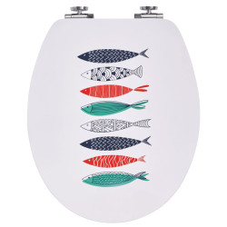 Abattant bois Diplomat Banc de sardines, fermeture ralentie