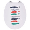 Abattant bois Diplomat Banc de sardines, fermeture ralentie
