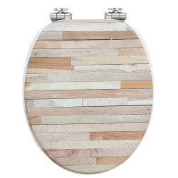 Abattant bois Woody planche de bois, fermeture ralentie