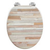 Abattant bois Woody planche de bois, fermeture ralentie