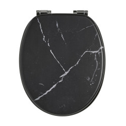 Abattant bois Woody Marbre noir, fermeture ralentie