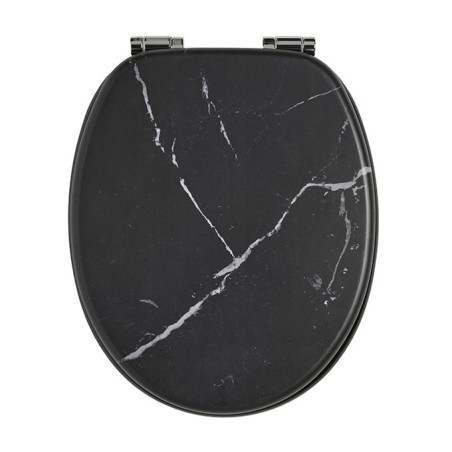 Abattant bois Woody Marbre noir, fermeture ralentie