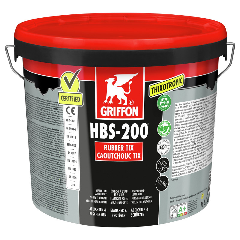 HBS-200 Caoutchouc TIX seau 16 L - Etanchéifier les surfaces à l'eau et à l'air
