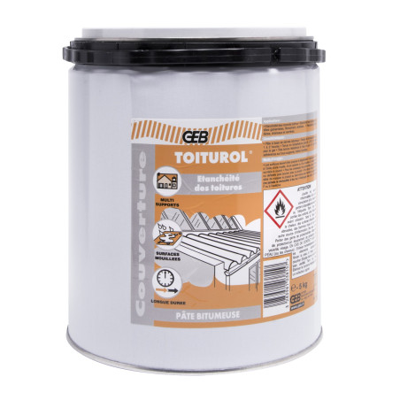 Pâte bitumeuse pour la réparation des toitures seau 5kg couleur noir