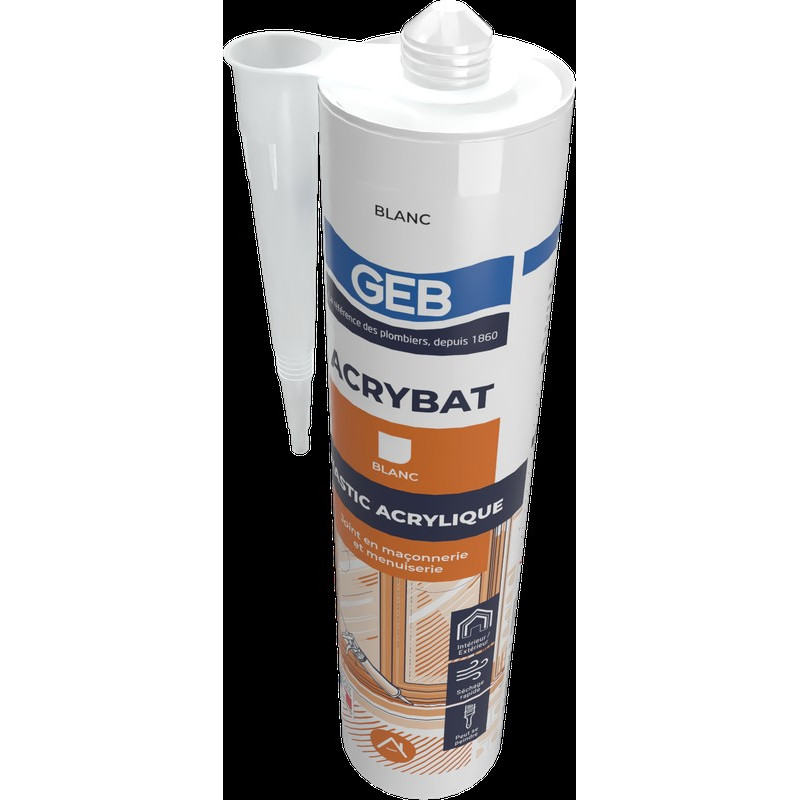 Mastic acrylique pour joints en maçonnerie et menuiserie cc 310ml couleur blanc