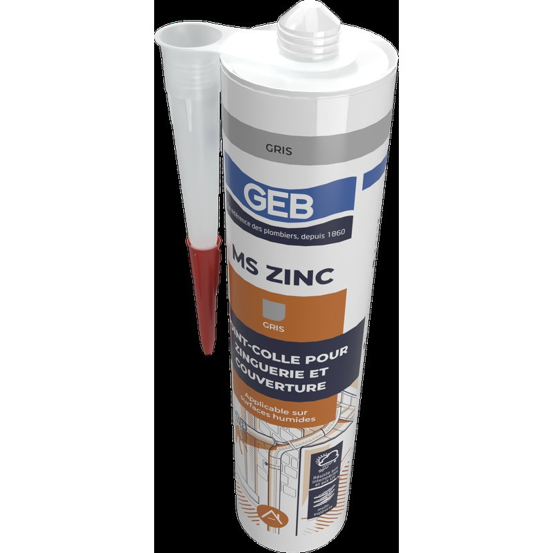 Mastic colle MS polymère pour la zinguerie et la couverture couleur gris