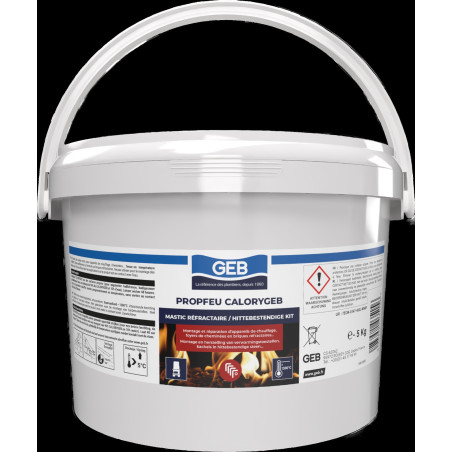 Mastic réfractaire pour le montage et la réparation seau 5kg couleur noir