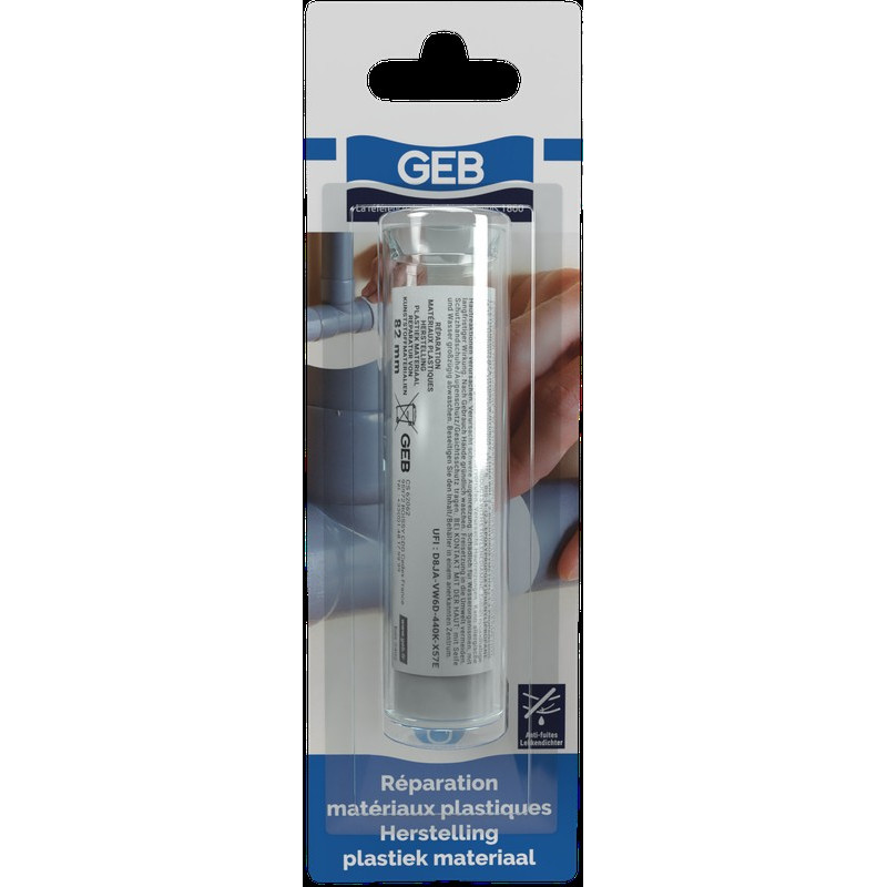 Mastic co extrude pour réparer rapidement les matéraux plastiques couleur blanc