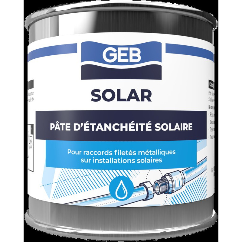 Pâte d'étanchéité pour les raccords métalliques des installations solaires noir