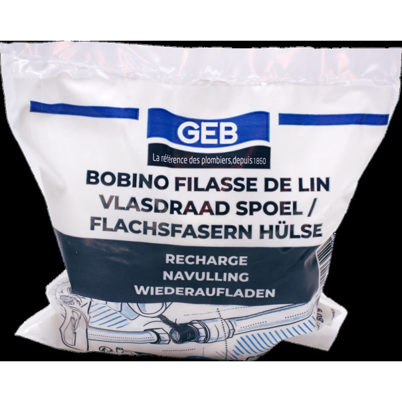Filasse de lin pour l'étanchéité des raccords filetés métalliques 80g recharge
