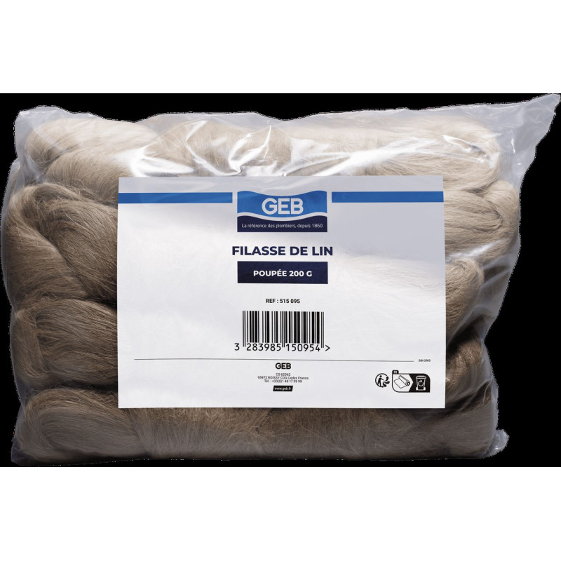 Filasse de lin pour l'étanchéité des raccords filetés métalliques sac de 3kg