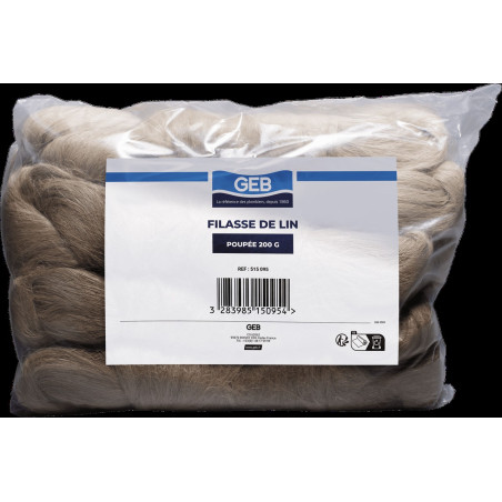 Filasse de lin pour l'étanchéité des raccords filetés métalliques sac de 3kg