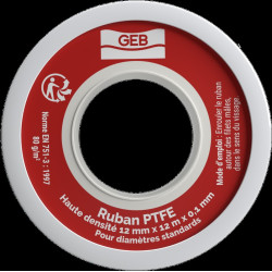 Ruban PTFE haute densité pour l'étanchéité des raccords filetés métalliques, réf. 815120