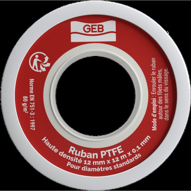 Ruban PTFE haute densité pour l'étanchéité des raccords filetés métalliques, réf. 815120