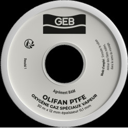 Ruban PTFE oxygène gaz spéciaux vapeur pour l'étanchéité des raccords filetés