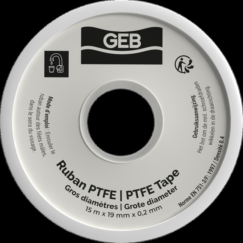 Ruban PTFE gros diamètres pour l'étanchéité des raccords filetés métalliques, réf. 815252