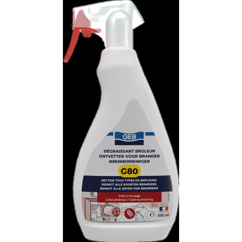 Liquide nettoyant pour entretien des bruleurs et des filtres de chaudière fioul, réf. 870106