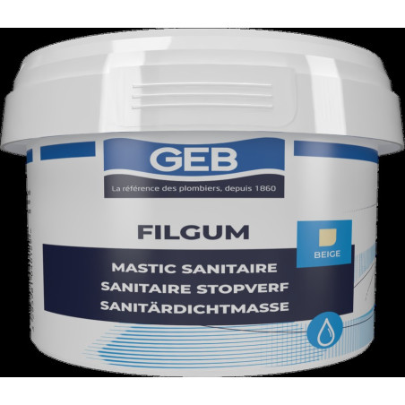 Mastic sanit pour l'étanchéité des joints de bonde emboîtements de tuyaux beige, réf. 104012